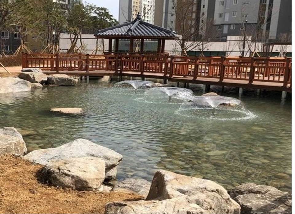 발칸 노즐을 이용한 연출
면적이 큰 수공간에 적용