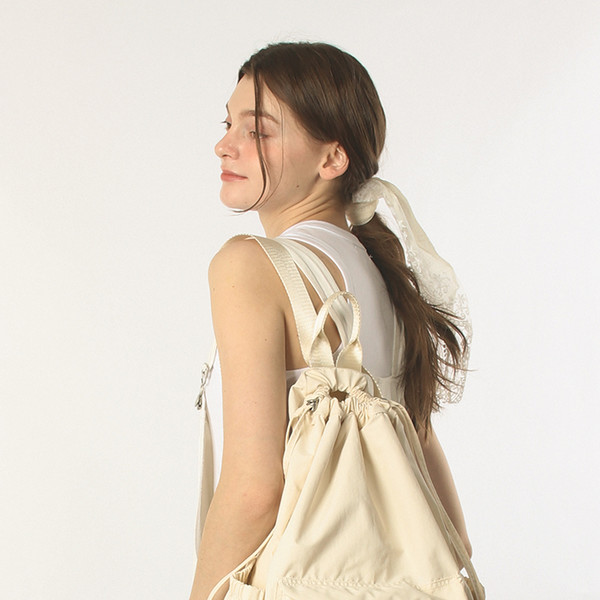 ★masmarulez★ Mixed Easy Draw Backpack_Pure cream Mixed Easy Draw Backpack_Pure cream : Masmarulez [마스마룰즈]