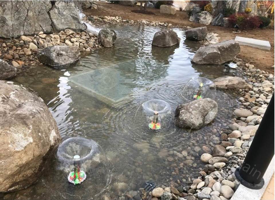 우산 노즐을 이용한 연출
면적이 다소 작은 수공간에 적용