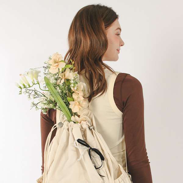 ★masmarulez★ Mixed Easy Draw Backpack_Pure cream MUSINSA | MASMARULEZ [INT] Mixed Easy Draw Backpack _ Pure cream