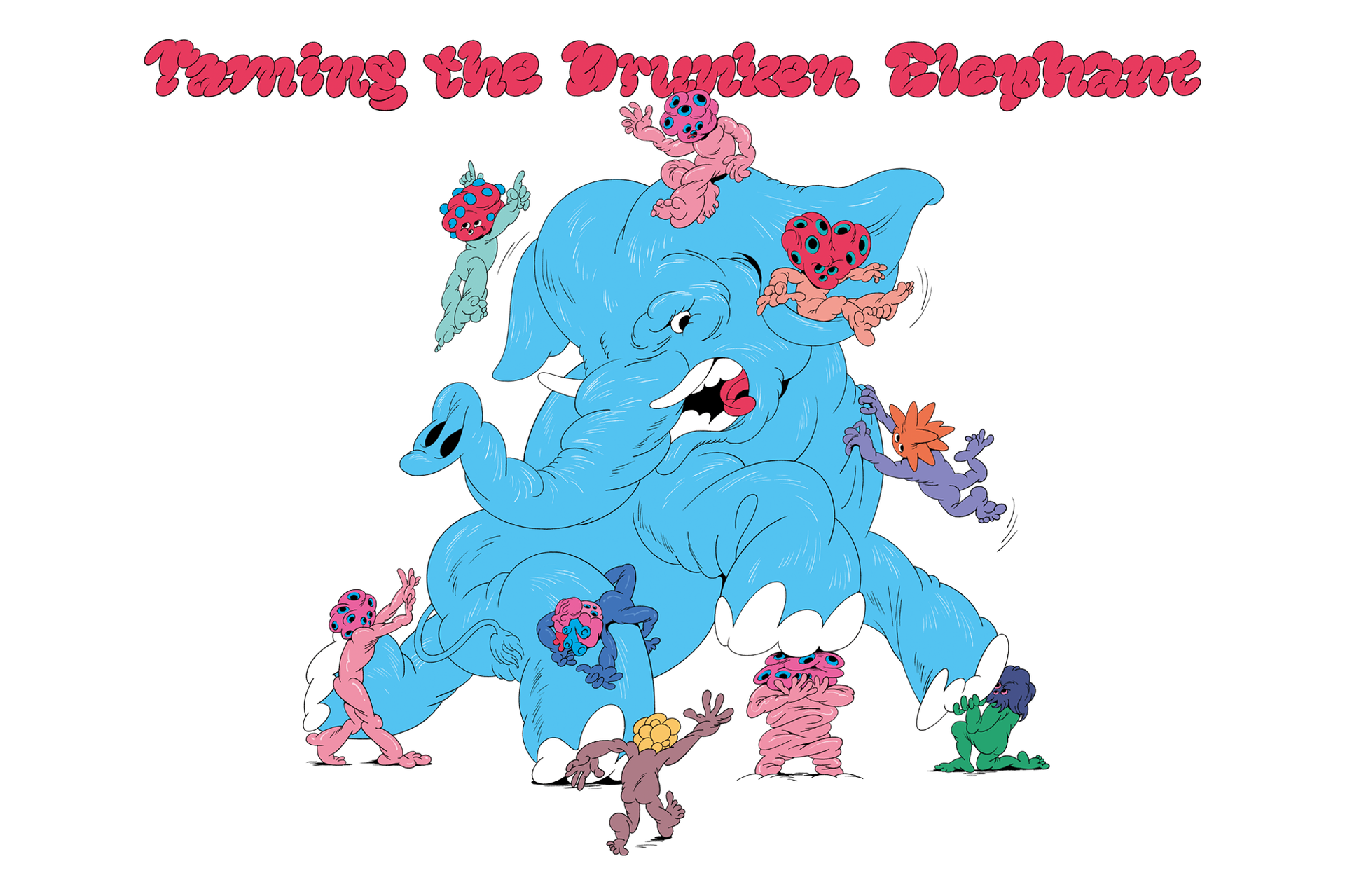 <p class="text-left">Taming the Drunken Elephant | 2025 Digital Illustration | 500 x 300 cm</p>