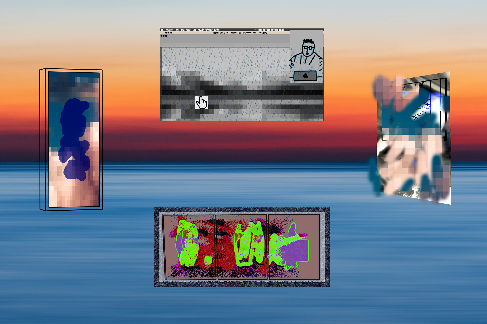 ํ๋ณตํ๋ก 1 Happy Circuit 1, UV Print on Carpet, 100x120cm, 2022