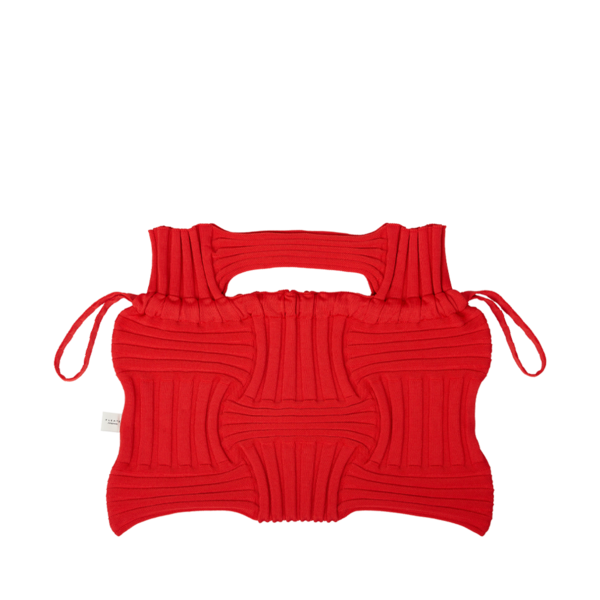 Big Bow Bag Red : PLEATSMAMA: Sustainable Knit Pleats Bag