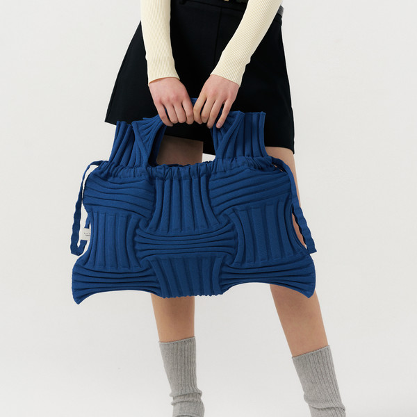 Big Bow Bag Light Blue : PLEATSMAMA: Sustainable Knit Pleats Bag