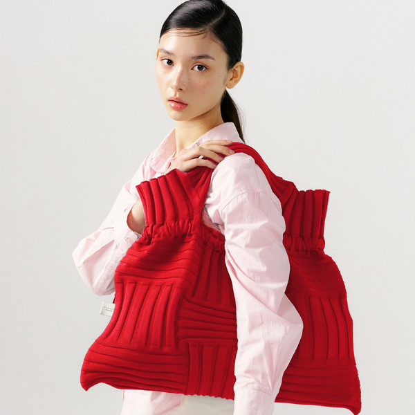 Big Bow Bag Ivory : PLEATSMAMA: Sustainable Knit Pleats Bag