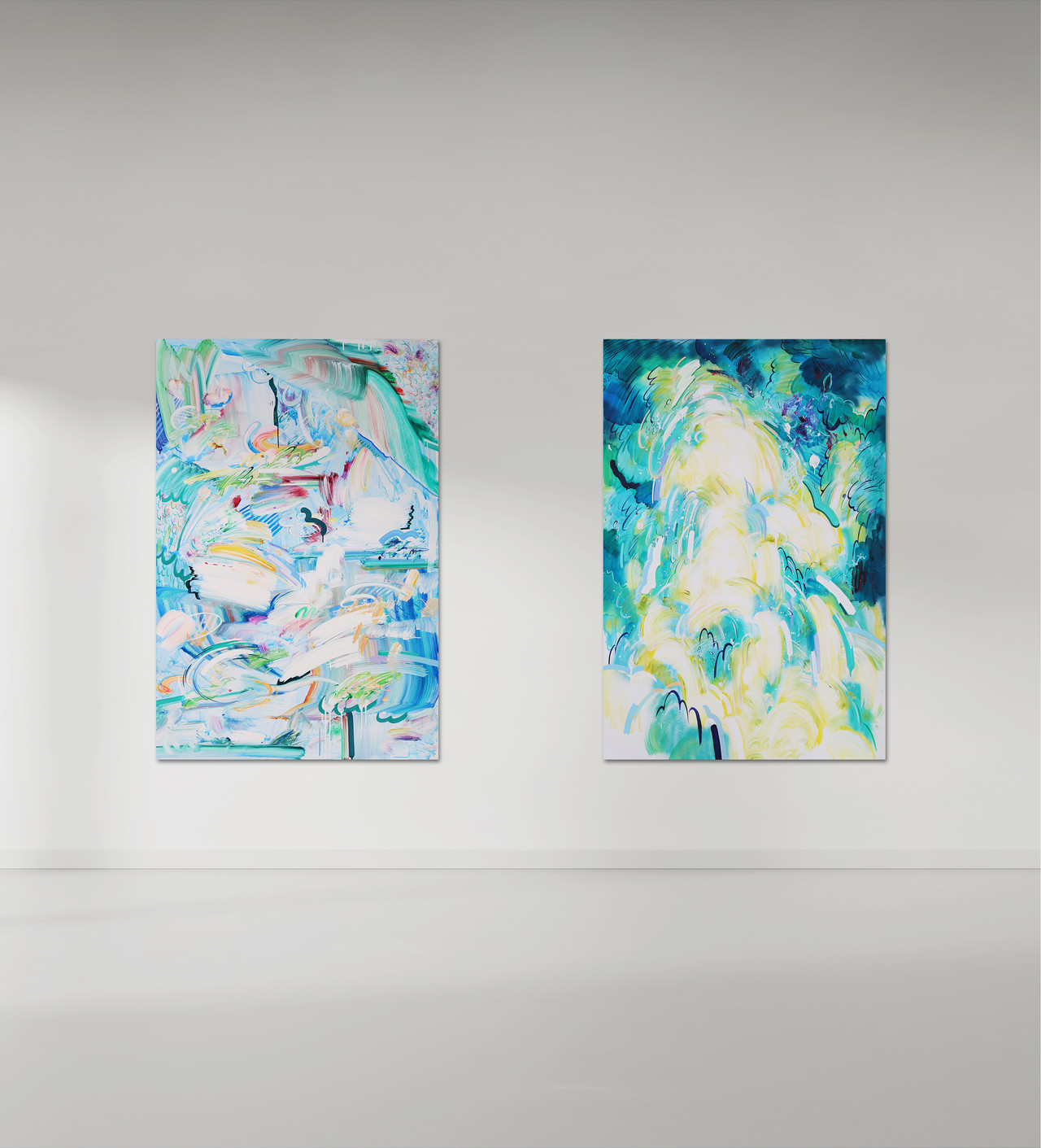 연속적 블루 3~4, Interminable Blue 3~4, Acrylic on Canvas, 193.9 × 130.3cm, 2022
