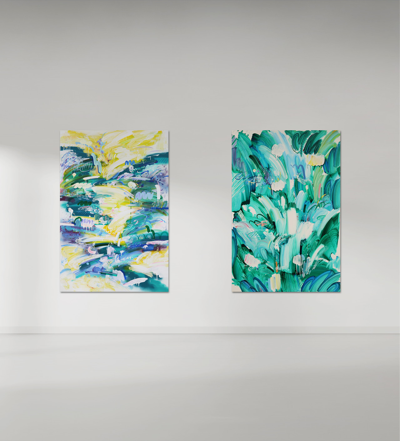 연속적 블루 7~8, Interminable Blue 7~8, Acrylic on Canvas, 193.9 × 130.3cm, 2022