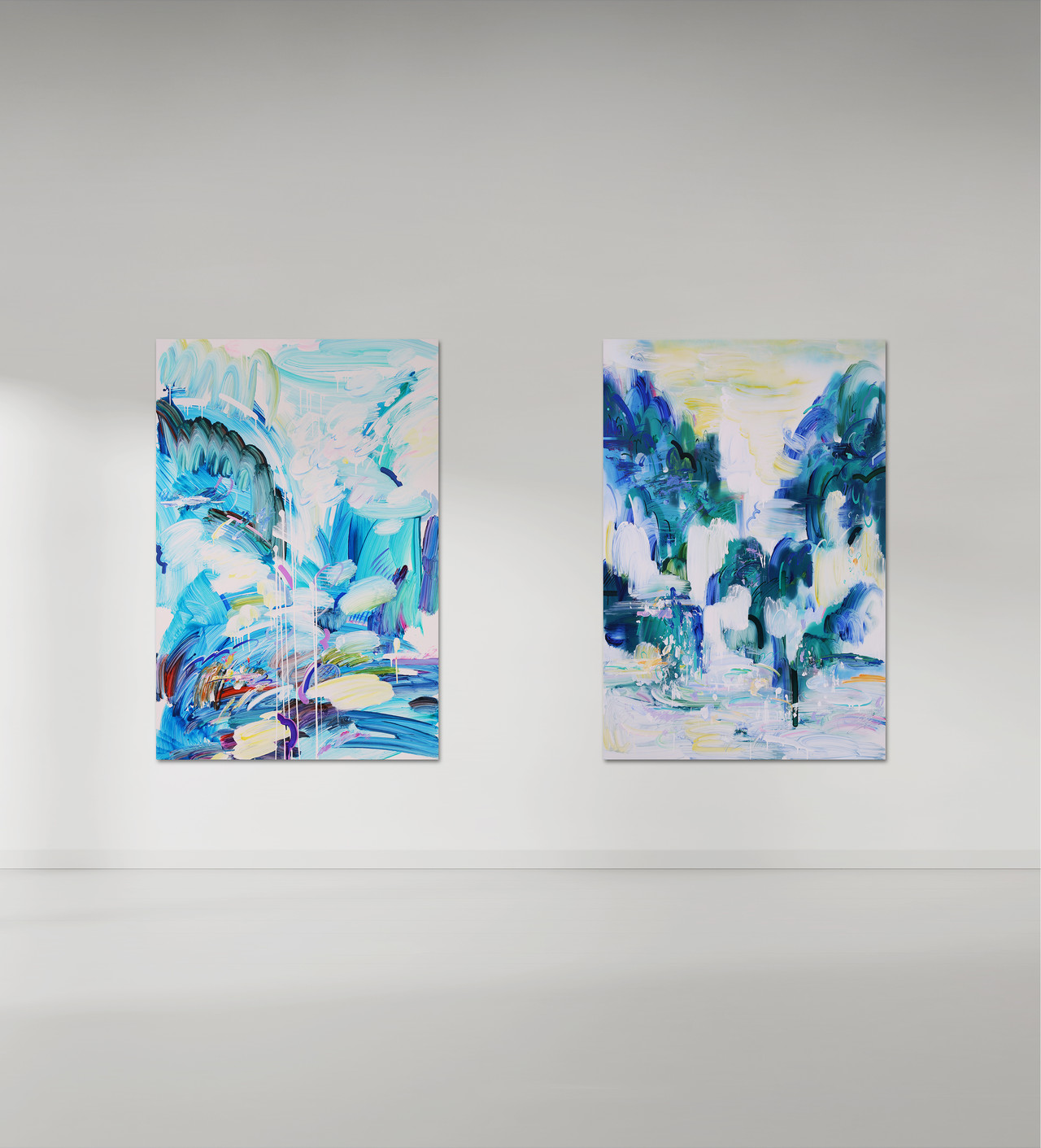 연속적 블루 5~6, Interminable Blue 5~6, Acrylic on Canvas, 193.9 × 130.3cm, 2022