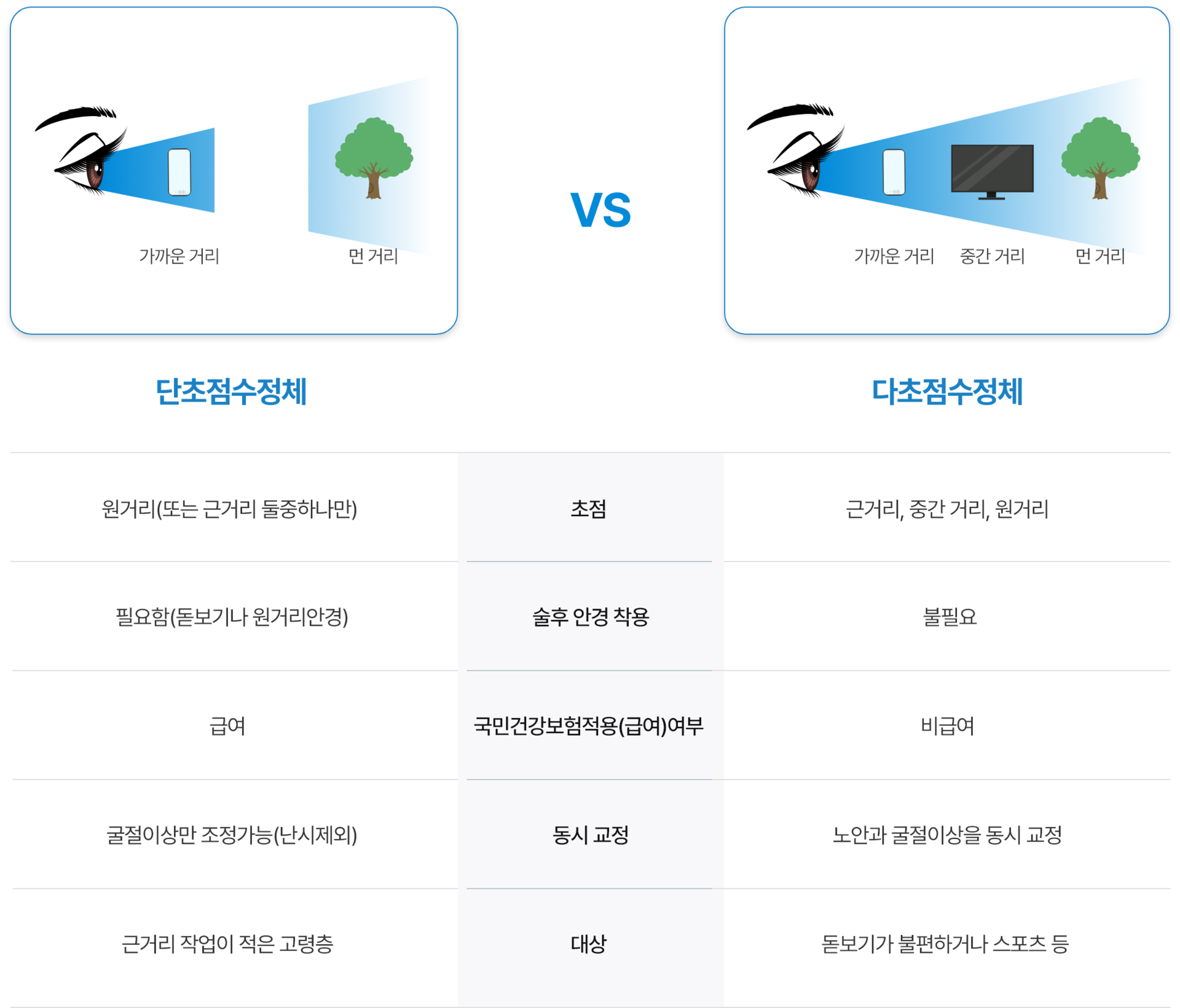 <alt=단초점수정체, 다초점수정체>