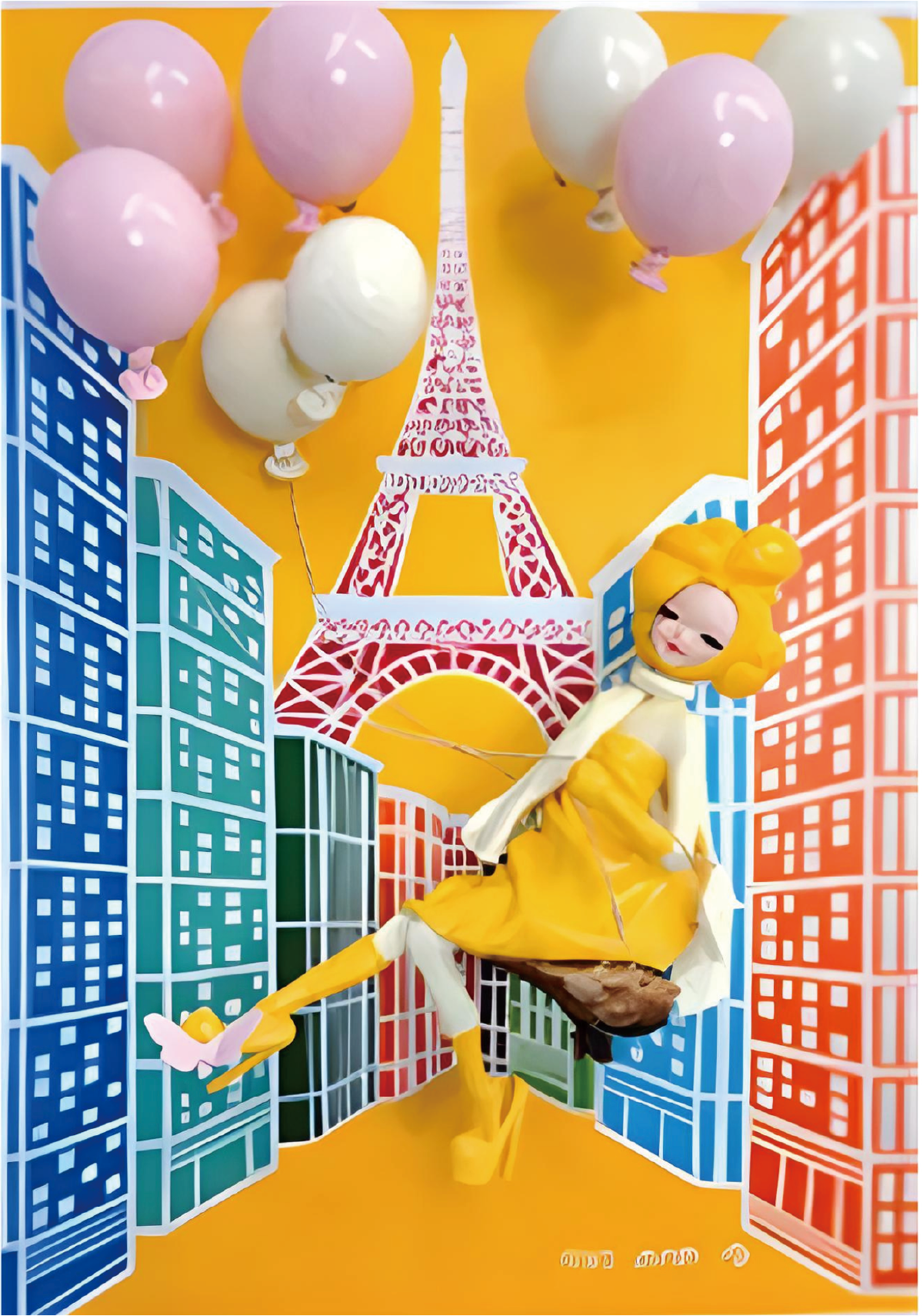 <br><b style="font-size:20px;">Delivery love Bucket list series Champ de Mars France, Paris</b><br>70 x 50 x 20 cm 20호<br>mixed media<br>2024
