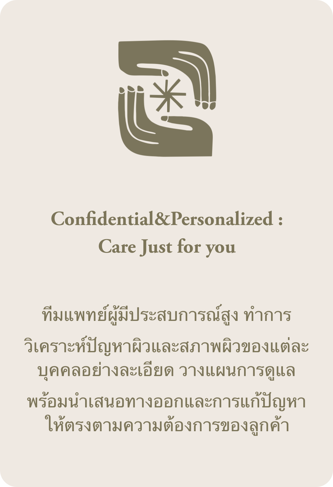 Confidential&Personalized Care Just for you