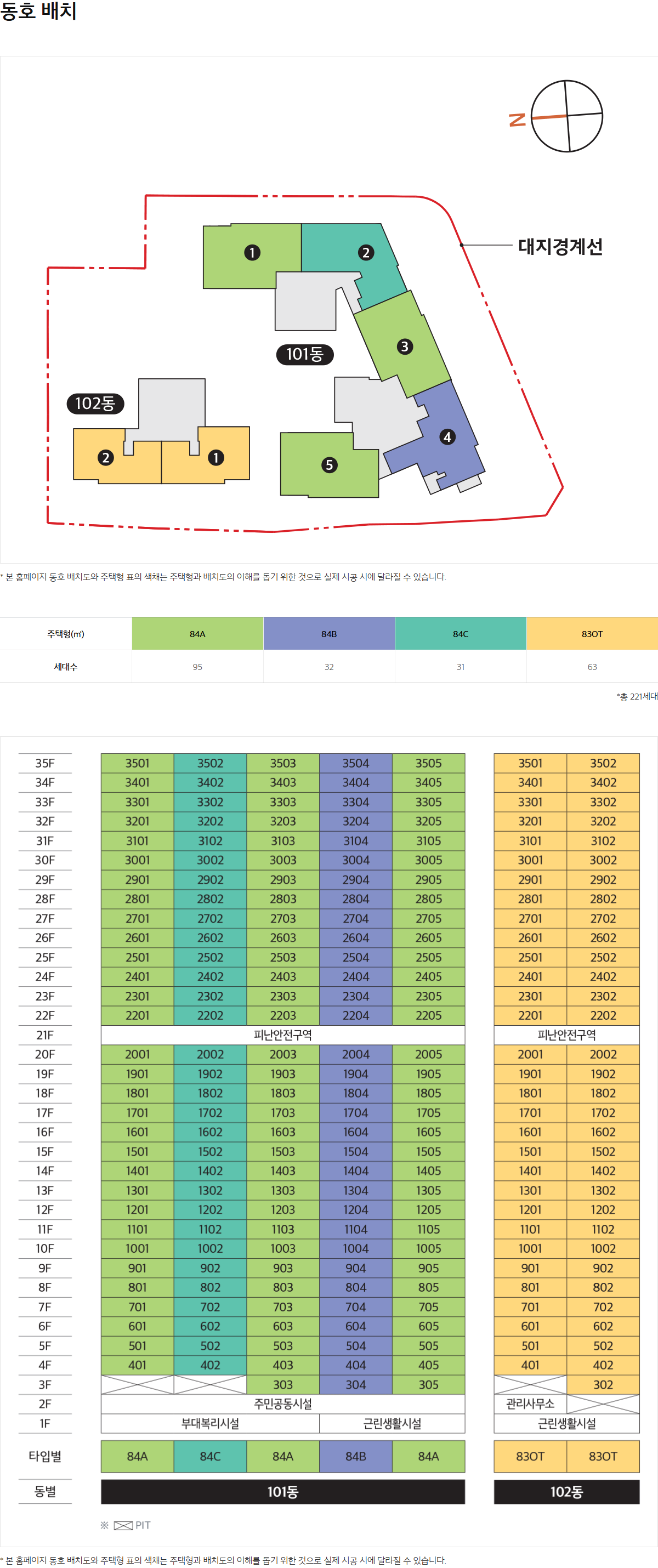 e편한세상 신정 스카이하임 동호수표