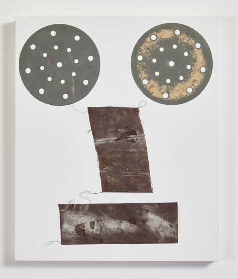 Self-portrait 005 Sandpaper on linen, 45.4x37.8cm, 2022