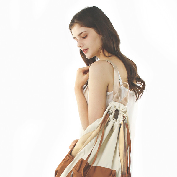Mixed Easy Draw Backpack_Orange Beige : Masmarulez [마스마룰즈]