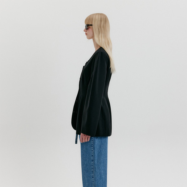 EENK★新商品^Shoulder Hourglass Jacket - Black★ Shoulder Hourglass Jacket - Black : EENK SHOP