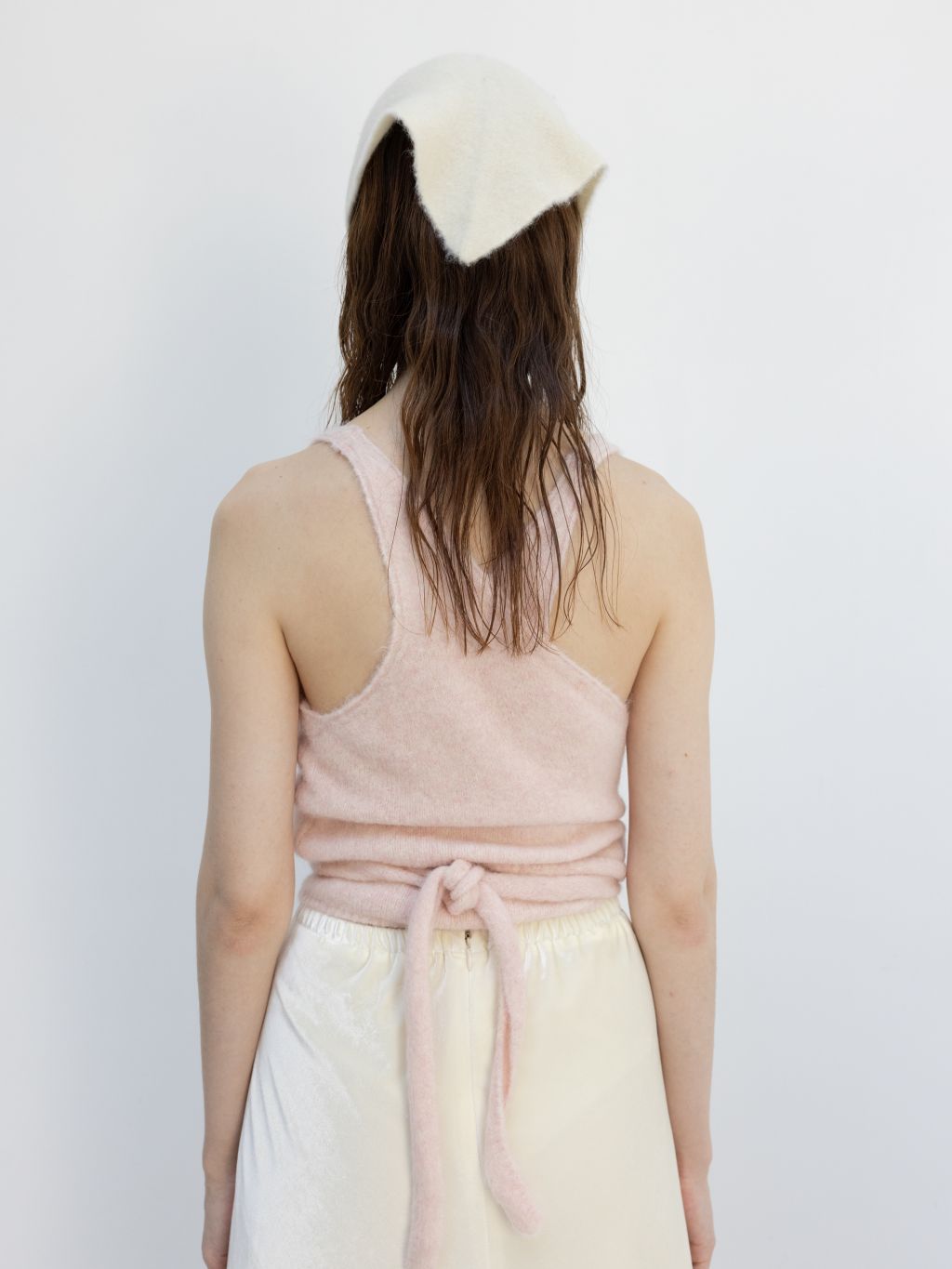 Raccoon triangle balaclava (beige / ivory / brown / black