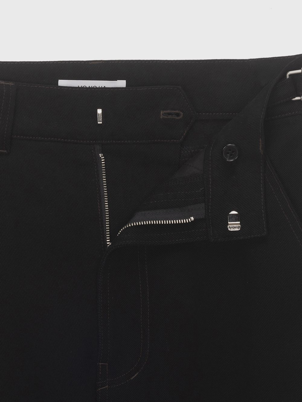 Cotton curve pants (brown / ivory / black) : MONOHA Cotton curve pants (brown / ivory / black) : MONOHA