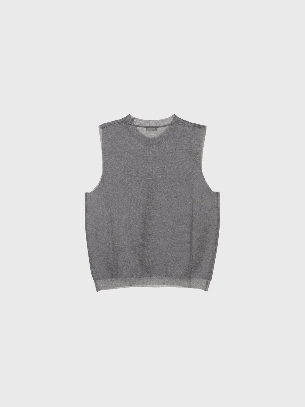 トップス MONOHA Sheer short sleeveless knit ivory Sheer short sleeveless knit (ivory / dark gray) : MONOHA
