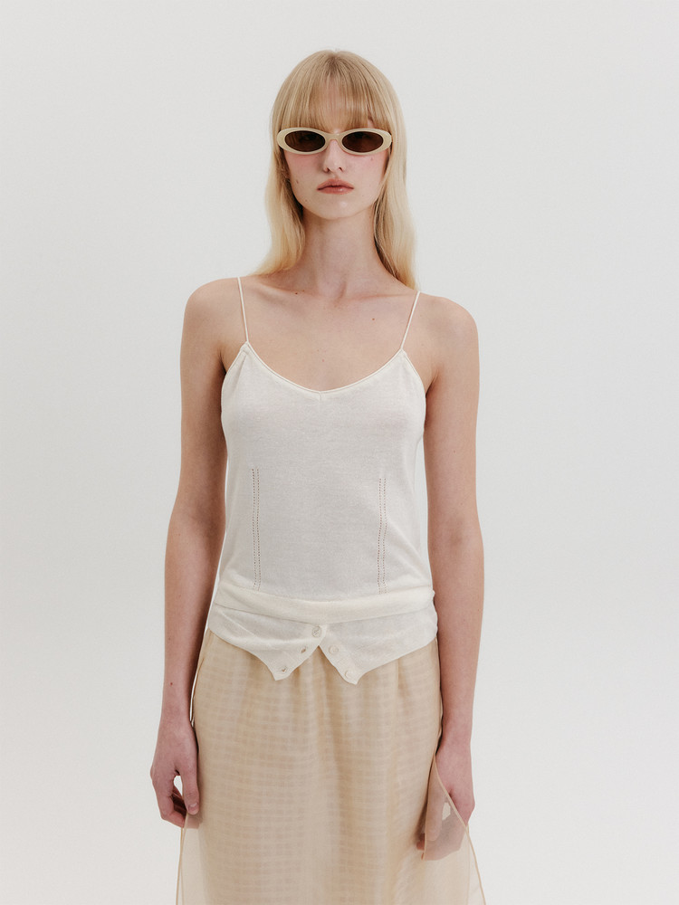 ★EENK★ Organza Layered Long Skirt Organza Layered Long Skirt - Cream : EENK SHOP
