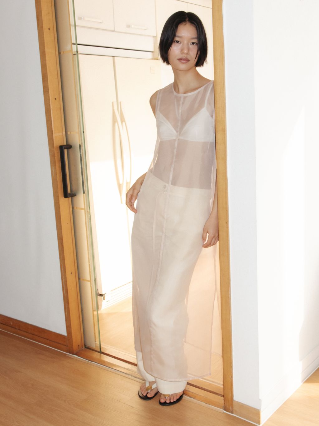 ワンピース MONOHA : 25SS / Shine dress (peach) Shine dress (peach) : MONOHA