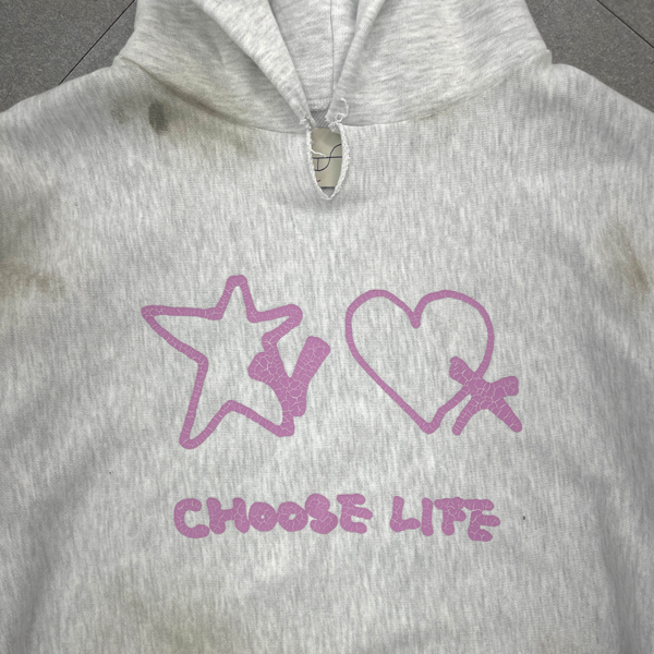 CHOOSE LIFE HOODIE LIGHT MELANGE : losttownsupply