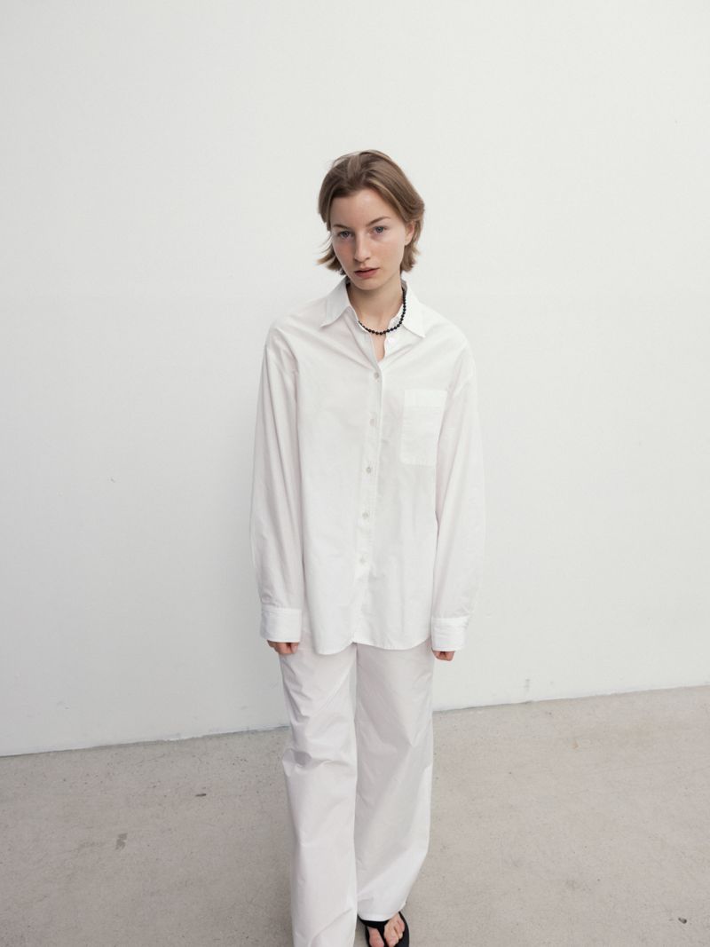 パンツ MONOHA : 25SS / Silky banding pants (3colors) Silky banding pants (white / ivory / gray / black) : MONOHA
