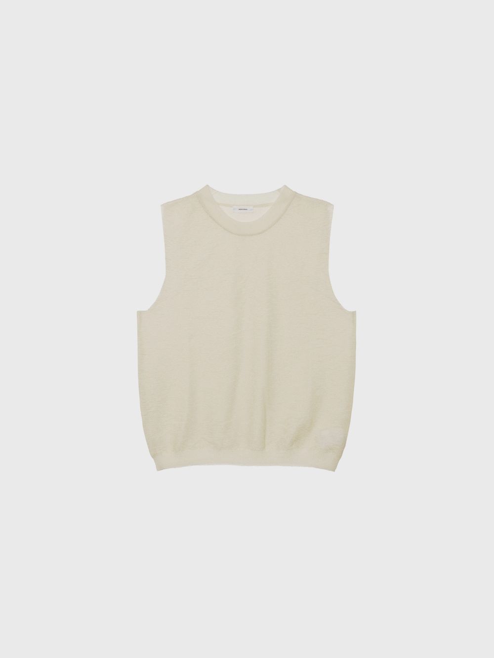 トップス MONOHA Sheer short sleeveless knit ivory Sheer short sleeveless knit (ivory / dark gray) : MONOHA