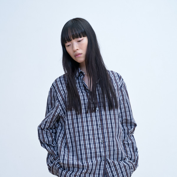 MONOHA：25SS Crisp Check Shirts Crisp check shirt (navy) : MONOHA
