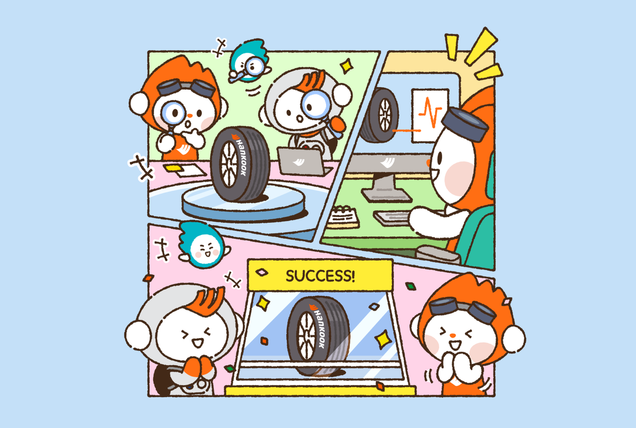 <div style="text-align: left;">   <p style="margin-top: 20px; font-size: 20px; font-weight: Medium;">      Hankook Tire Cartoon  </p> </div>