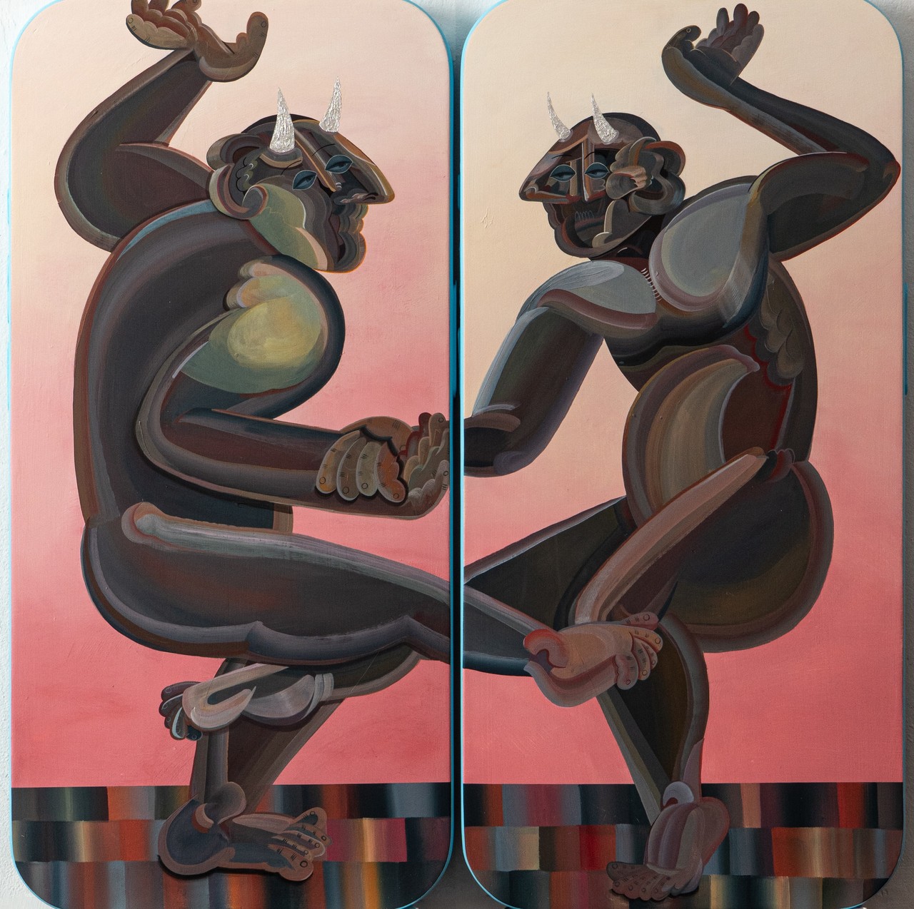 악마와 함께 춤을_2025_Acrylic on resin_각 400* 814.7151mm
