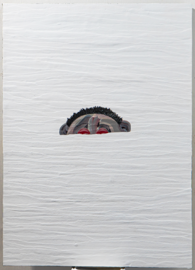 Hide in White 3_2025_Mixed media on canvas_90.9cm65.1cm