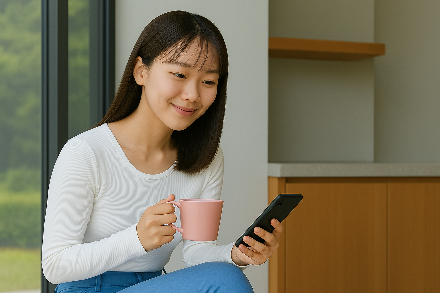 디지털장의사가 휴대폰을 보고있는 사진