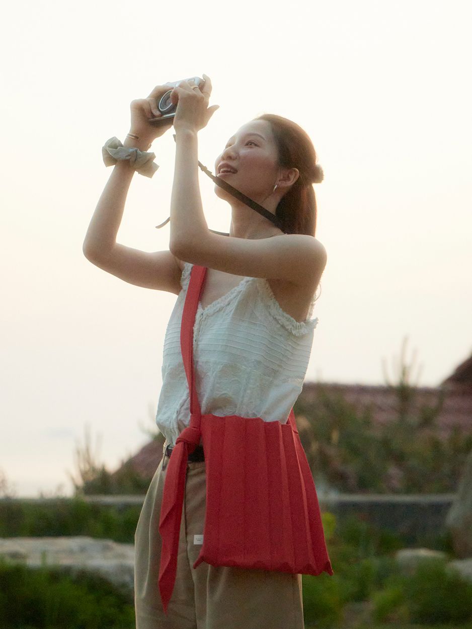 New Cross Bag Pink Green : PLEATSMAMA: Sustainable Knit