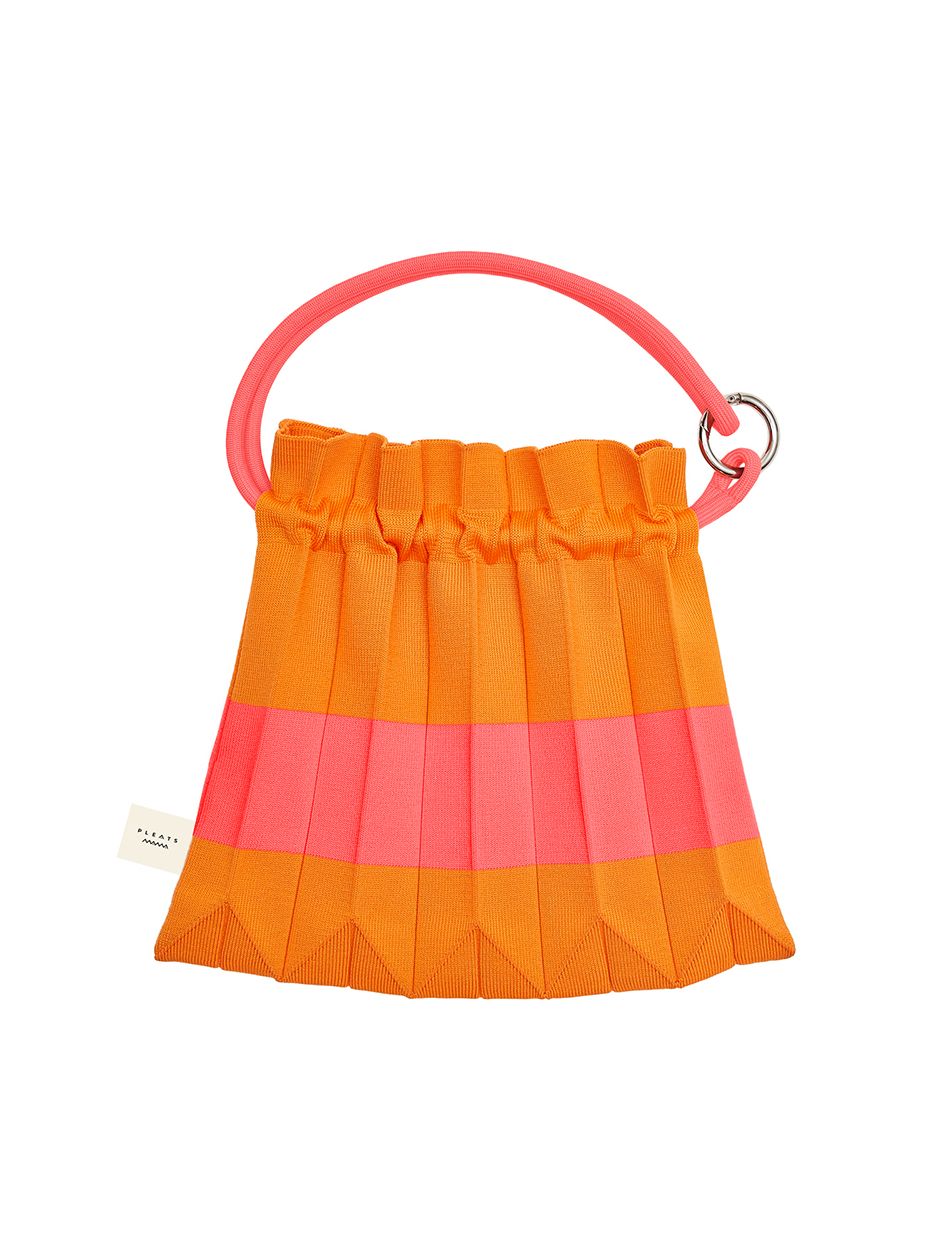 Handle Bubble Bag Orange : PLEATSMAMA: Sustainable Knit