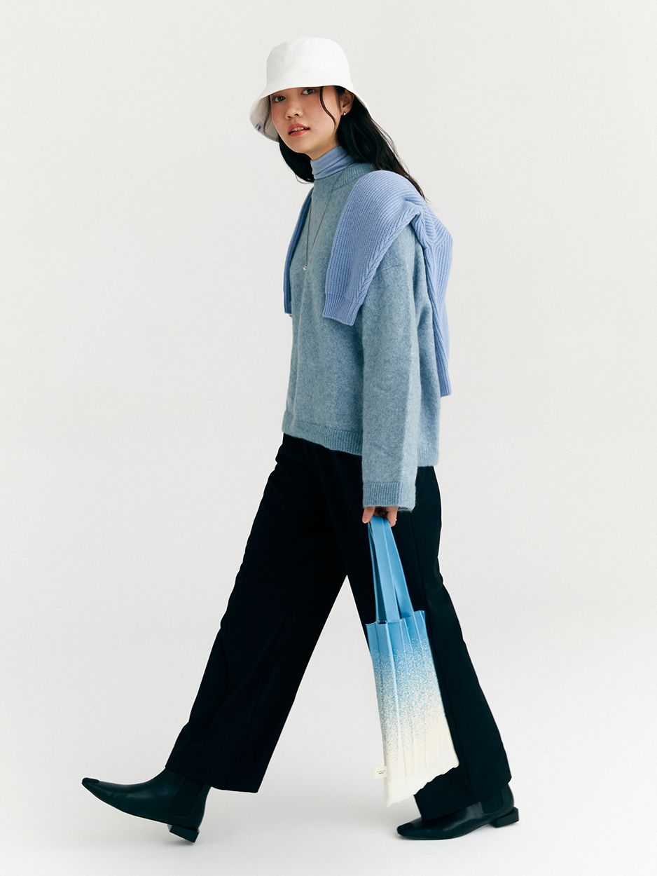 ★ PLEATS MAMA★ Shoulder Bag Ocean Sky 463282 Shoulder Bag Ocean Sky : PLEATSMAMA: Sustainable Knit Pleats Bag