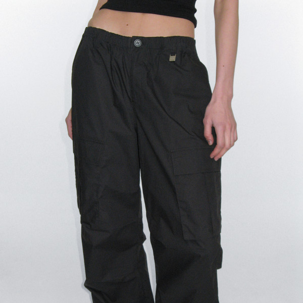 7/29 예약배송] Parachute Cargo String Pants - Black : 락