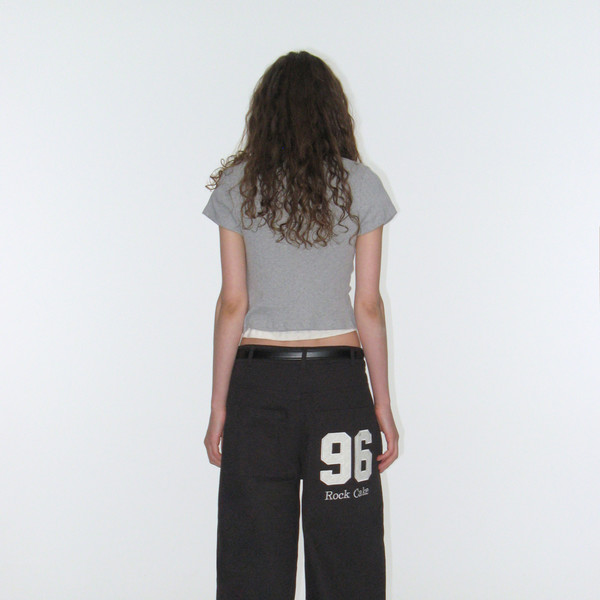 96 Applique Pants - Black : 락케이크 Rock Cake