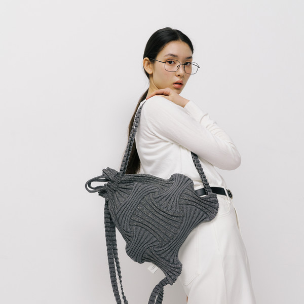 ★早期完売★PLEATSMAMA★NEW Bow Bag★日本未入荷★大人気★ New Bow Backpack Glitter StoneBrown : PLEATSMAMA