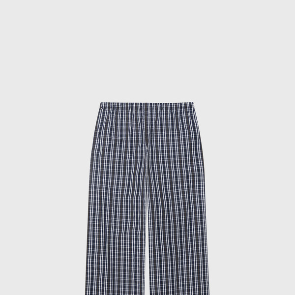 パンツ MONOHA : 25SS / Crisp check banding pants (navy) Exclusive] Crisp check banding pants (navy) : MONOHA