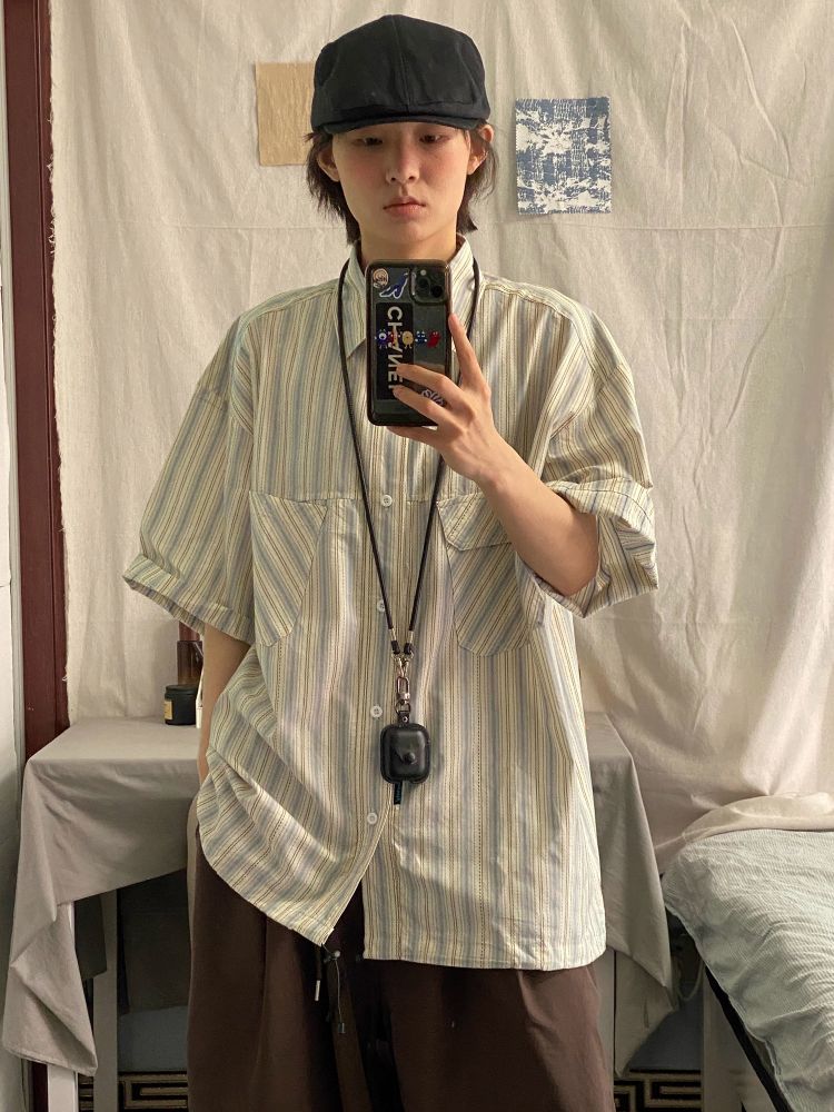 Drawstring Stripe Shirt : 더스터프(Dustuff)