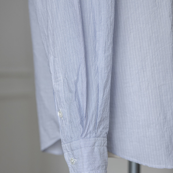 Porter Classic [포터 클래식] - Roll Up Stripe Shirt - Blue