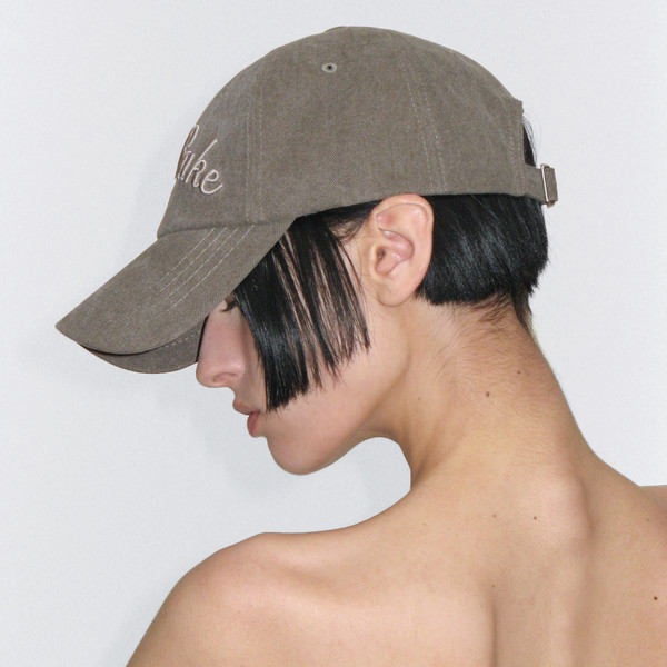 韓国商品/ ROCKCAKE Script Pigment Ball Cap Script Pigment Ball Cap - Beige : 락케이크 Rock Cake