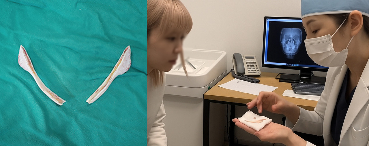 절제한 본인의 얼굴뼈 직접 확인