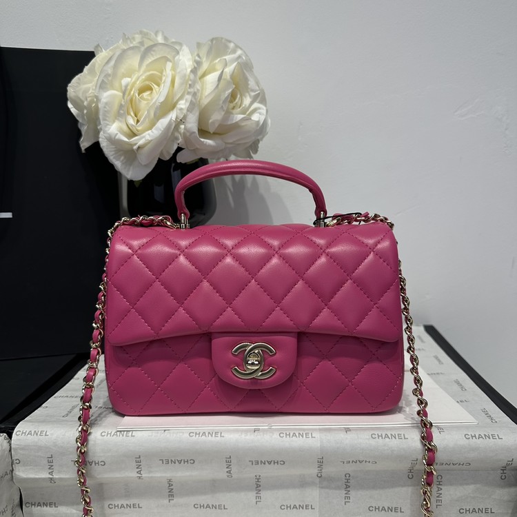 샤넬 핸들 미니 CF 플랩백 램스킨