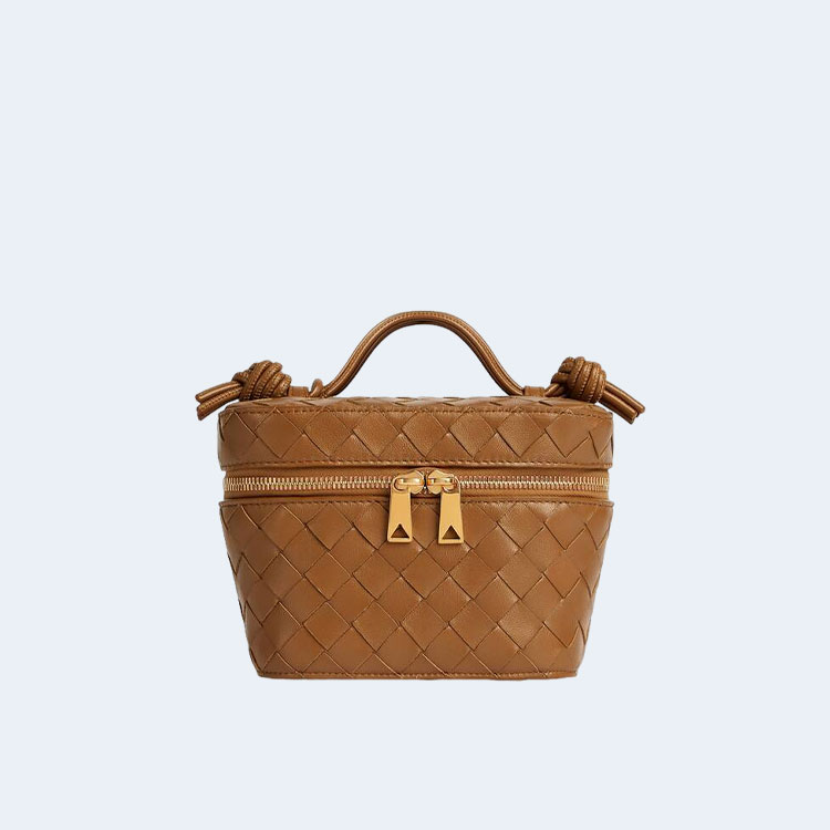 보테가 베네타 인트레치아토 화장품 케이스 브라운