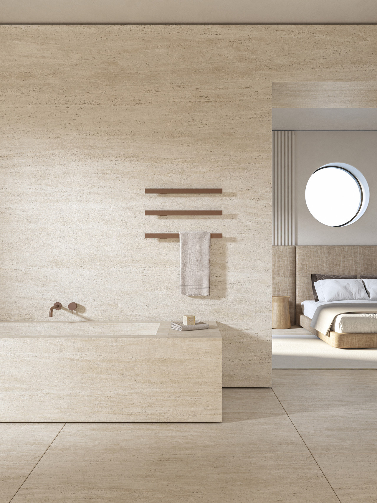 <br><p align="left">Setting: hotel room bathtub<br>Color: Matt Brushed Copper</p>