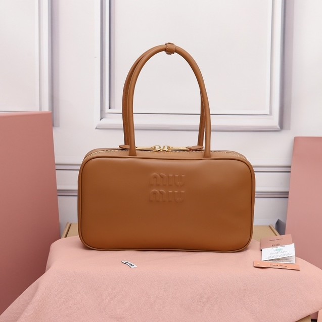 미우미우 보 가죽 탑 핸들 백  5BB172 (송아지 가죽)