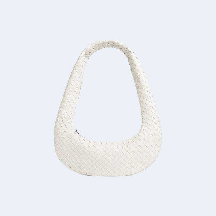 보테가 베네타 화이트 지퍼 숄더백