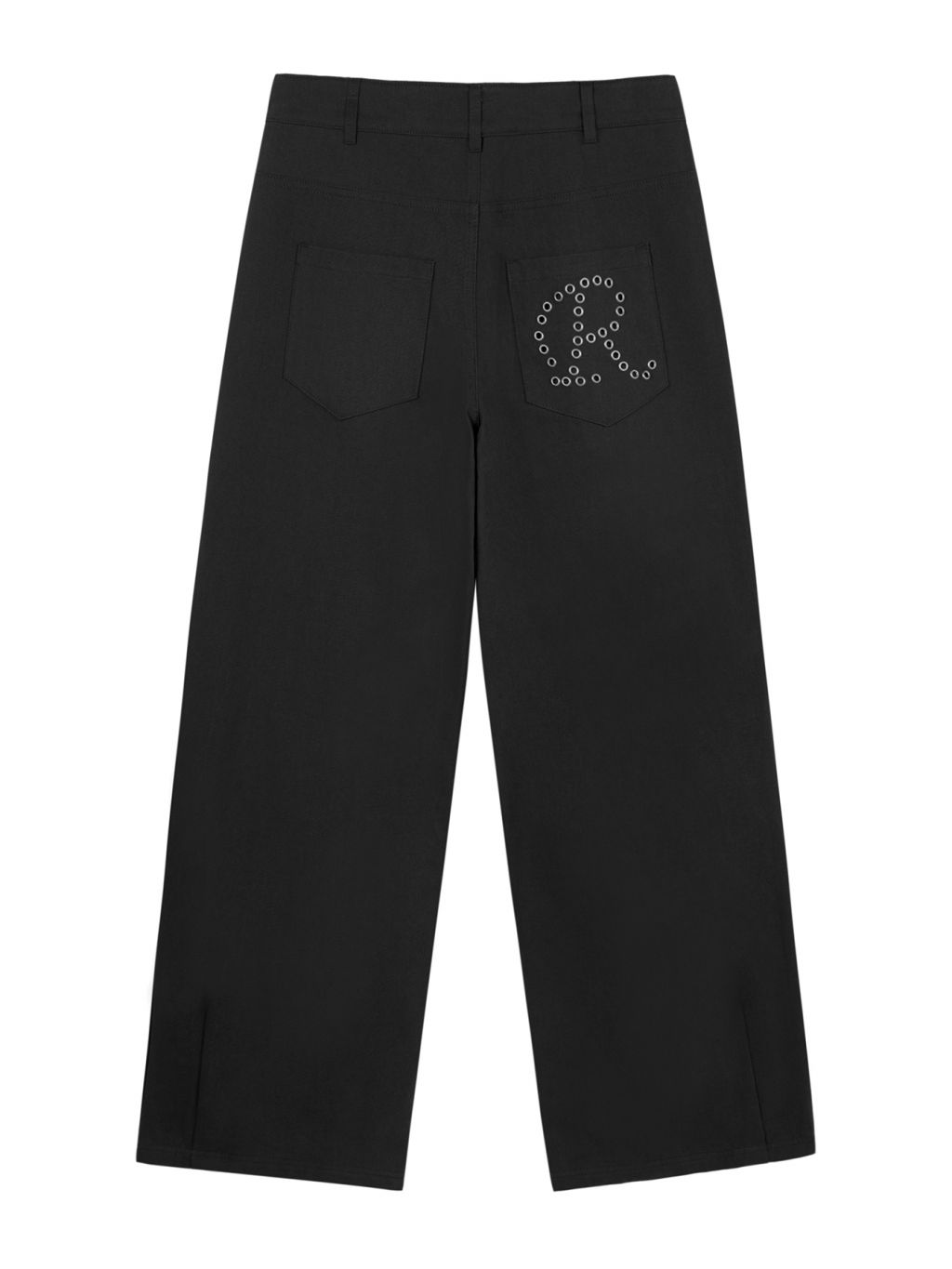 ★ROCKCAKE★ EYELET R POCKET CURVED PANTS Eyelet R Pocket Curved Pants - Black : 락케이크 Rock Cake