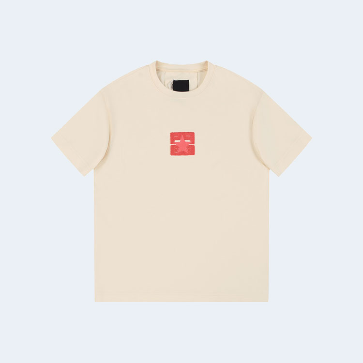 지방시 4G 레드 로고 티셔츠 아이보리